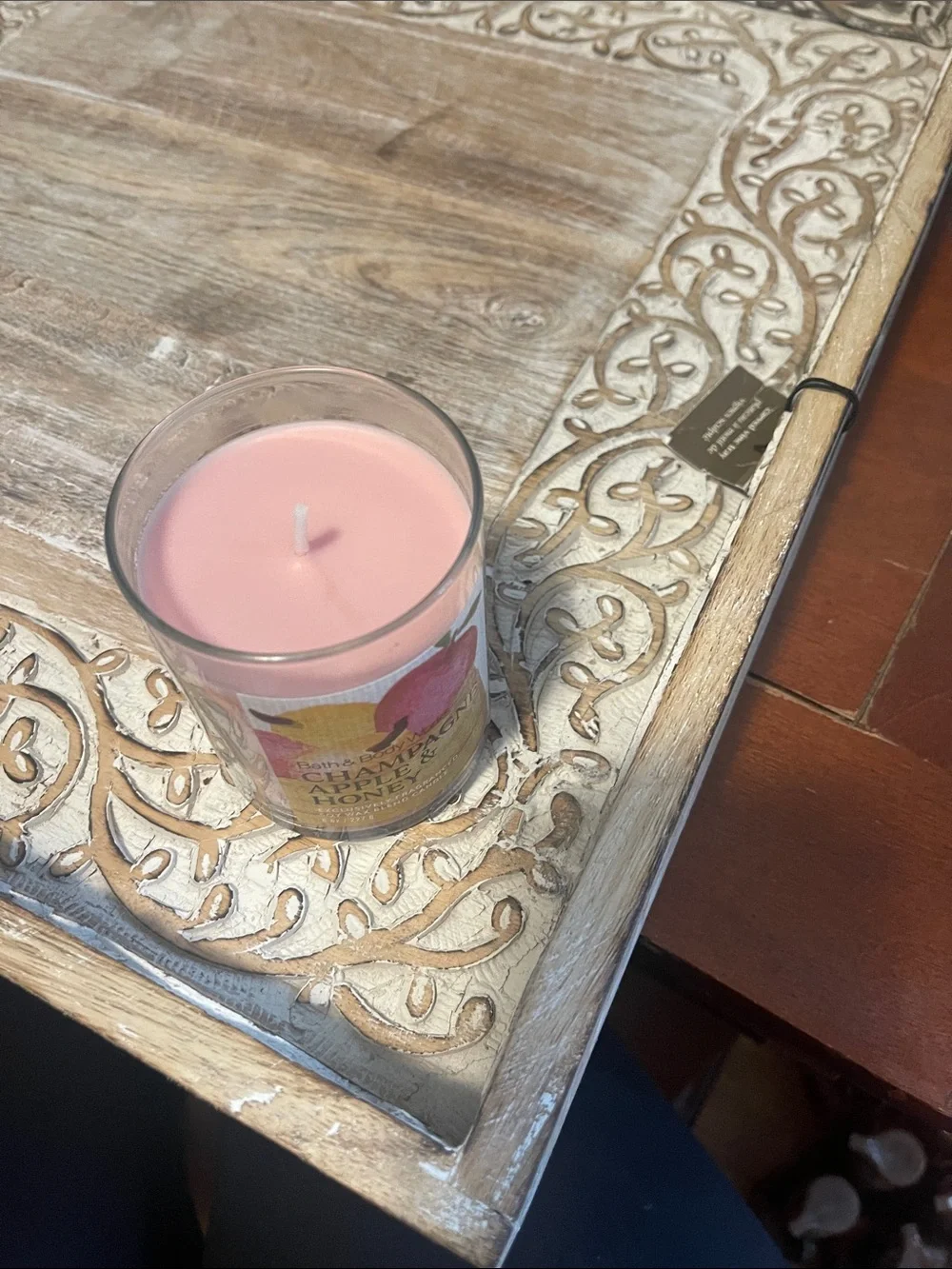 Bath & Body Works Champagne Apple & Honey Candle - Pink